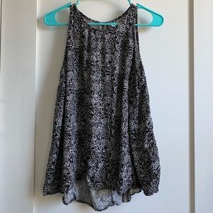 Black patterned tank top